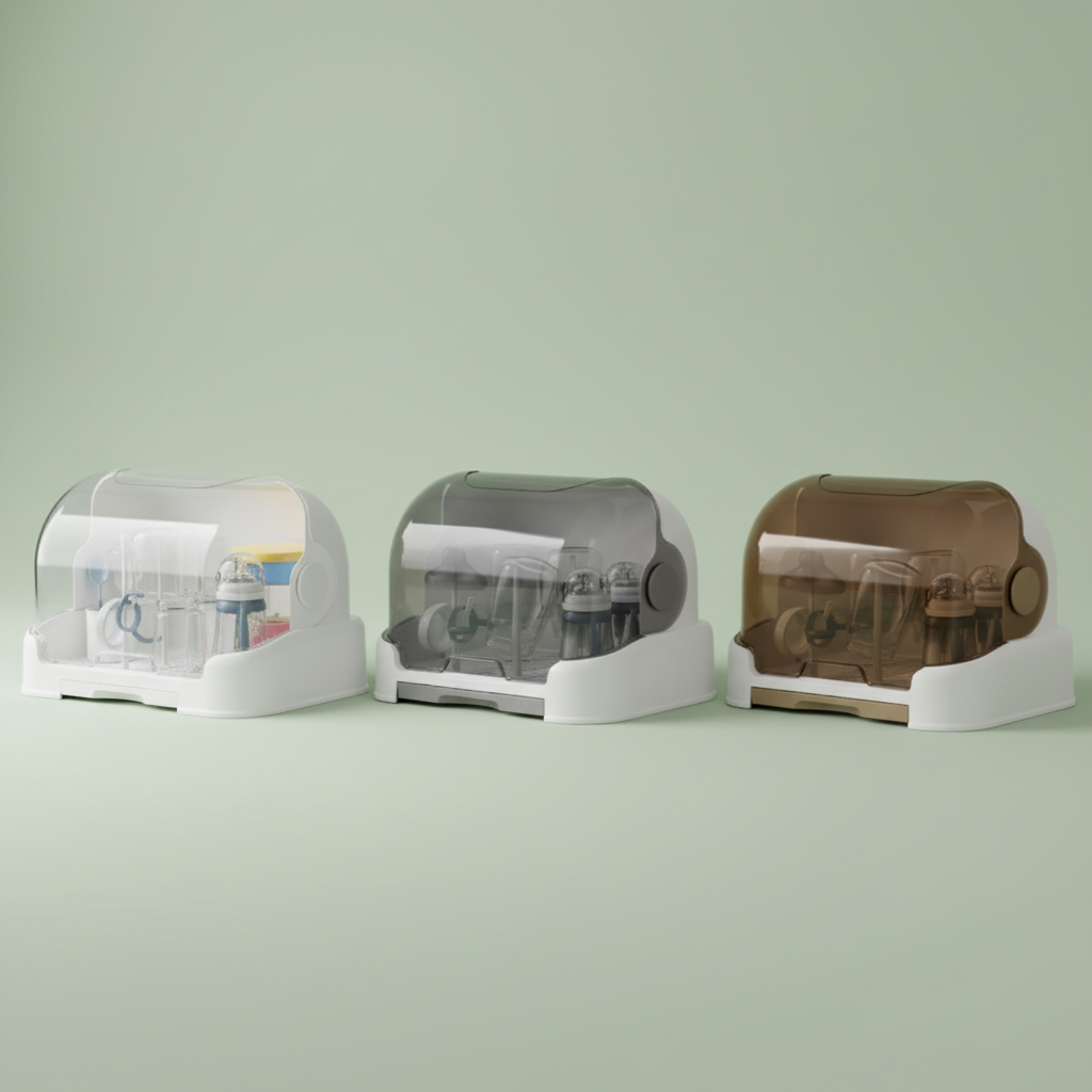 Baby Bottle Organiser Trio - Sage Background
