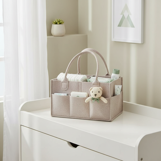 Beige Diaper Caddy - Lifestyle