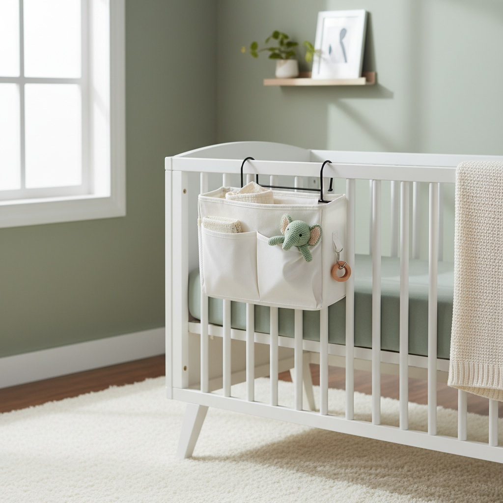 Hanging Nursery Organiser - Cream on Cot