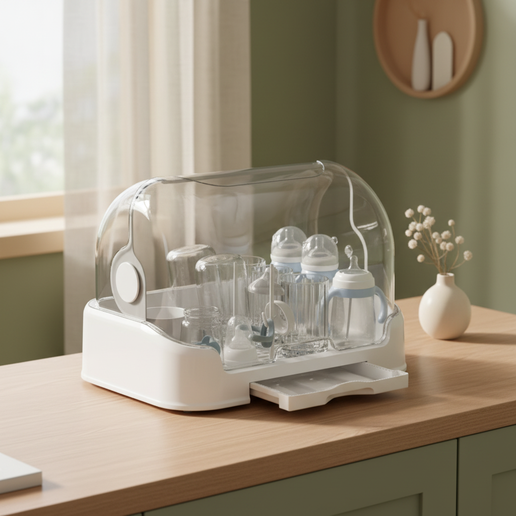 White Baby Bottle Organiser - Lifestyle